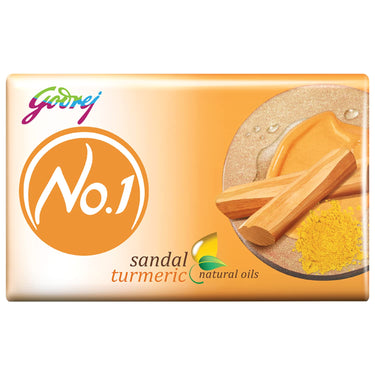 Godrej No.1 Sandal and Turmeric Soap - Pack of 9 (150g each) - High TFM (Grade 1 Soap) | Soaps For Bath | Long-Lasting Fragrance